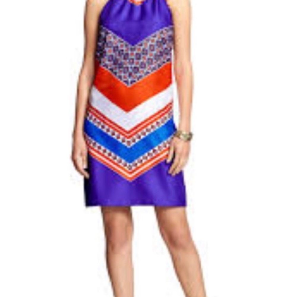 Banana Republic Halter Style Dress. Size 6 Petite. Red/White/Blue